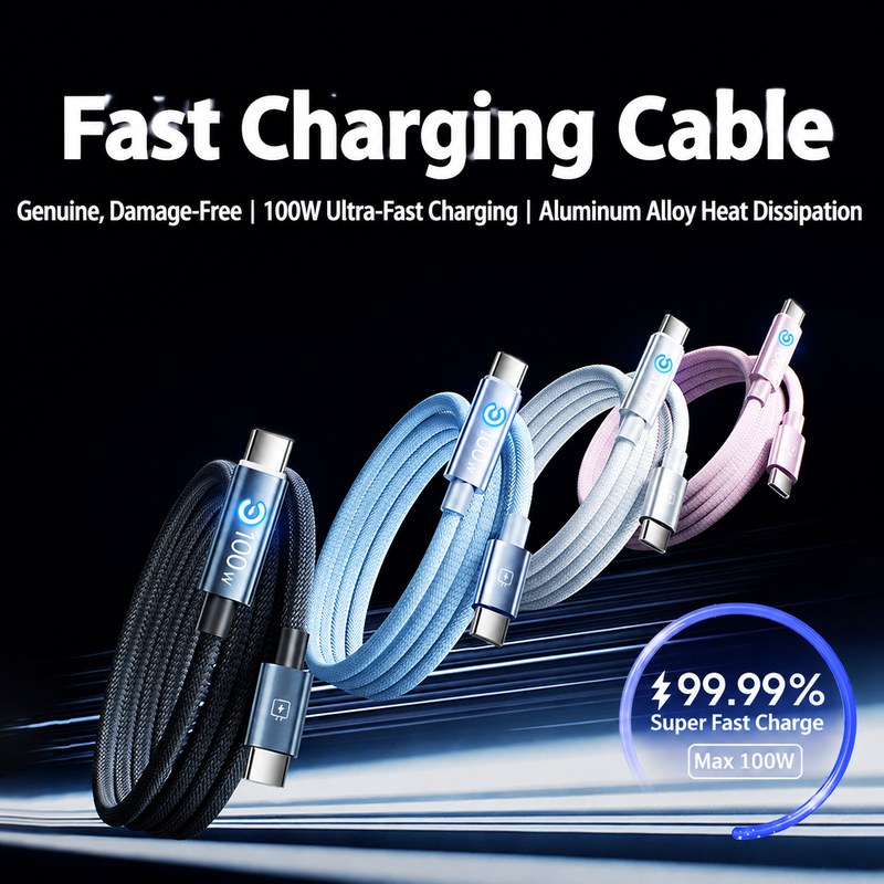 100W USB-C Cable with Flowing Light — 2