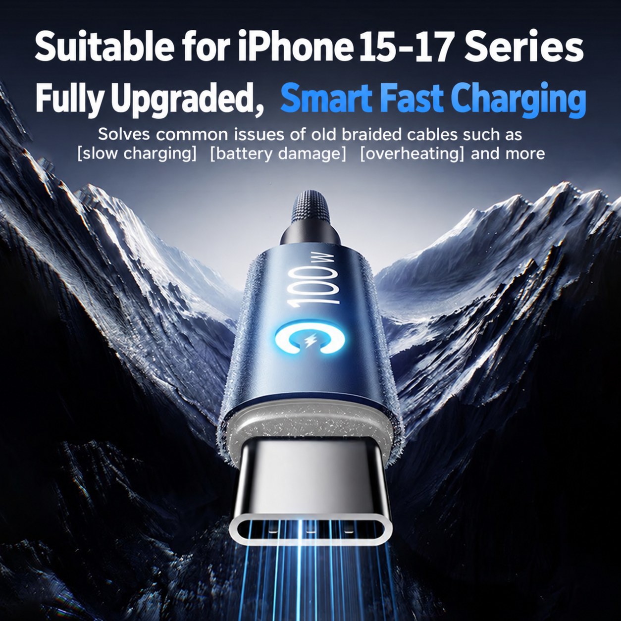 100W USB-C Cable with Flowing Light — 3