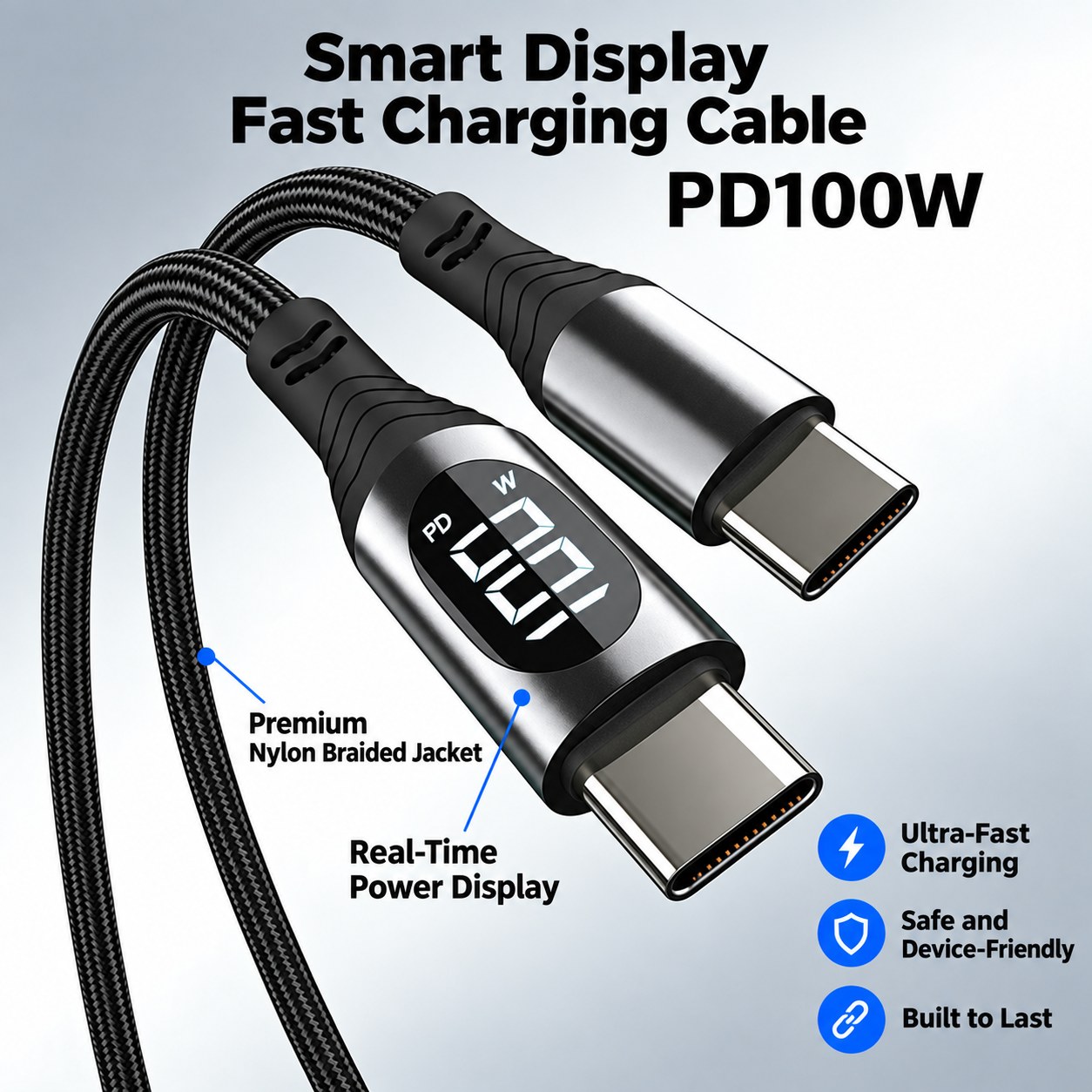 100W USB-C Cable with LED Display — 4