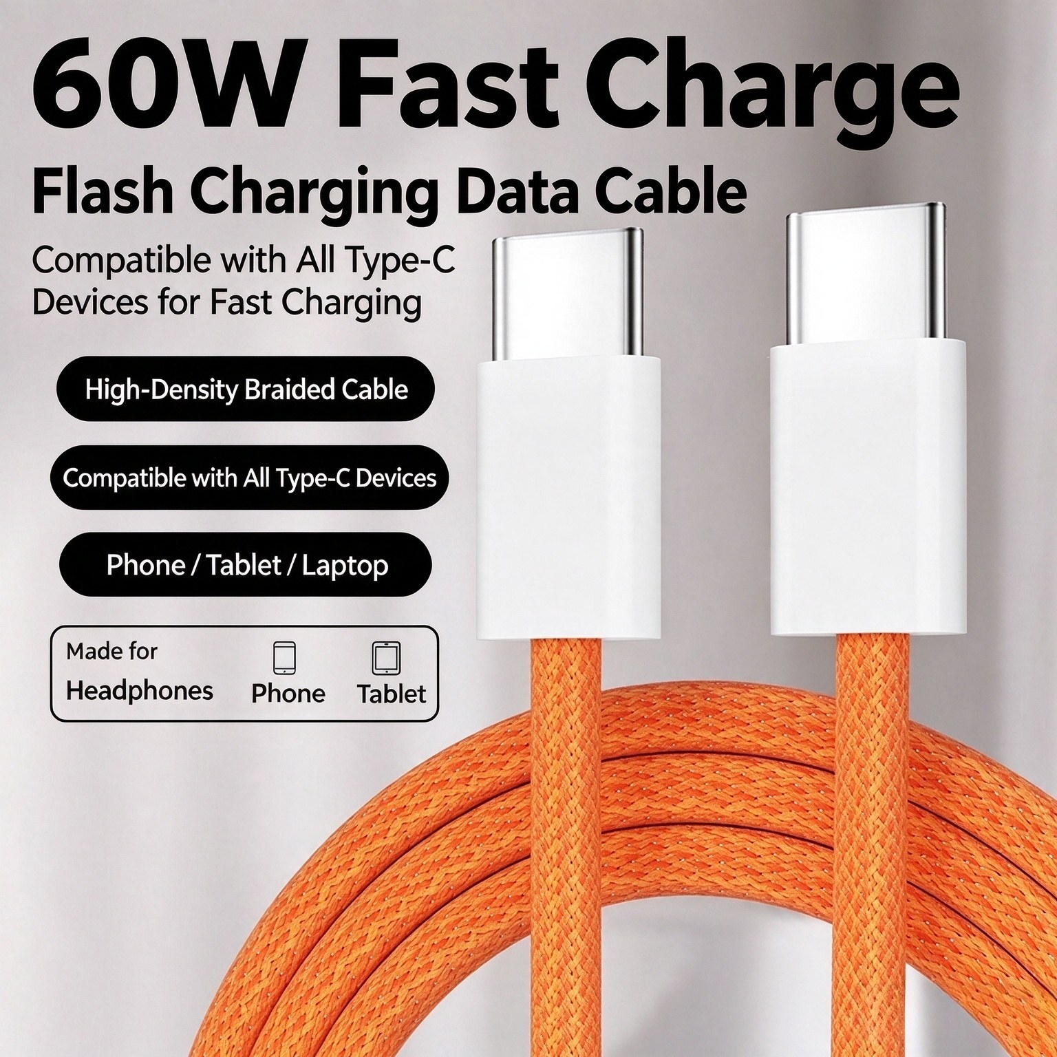 30W Nylon Braided USB-C Cable — 4