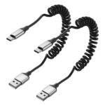 Coiled USB-A to USB-C Cable