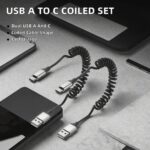 Coiled USB-A to USB-C Cable