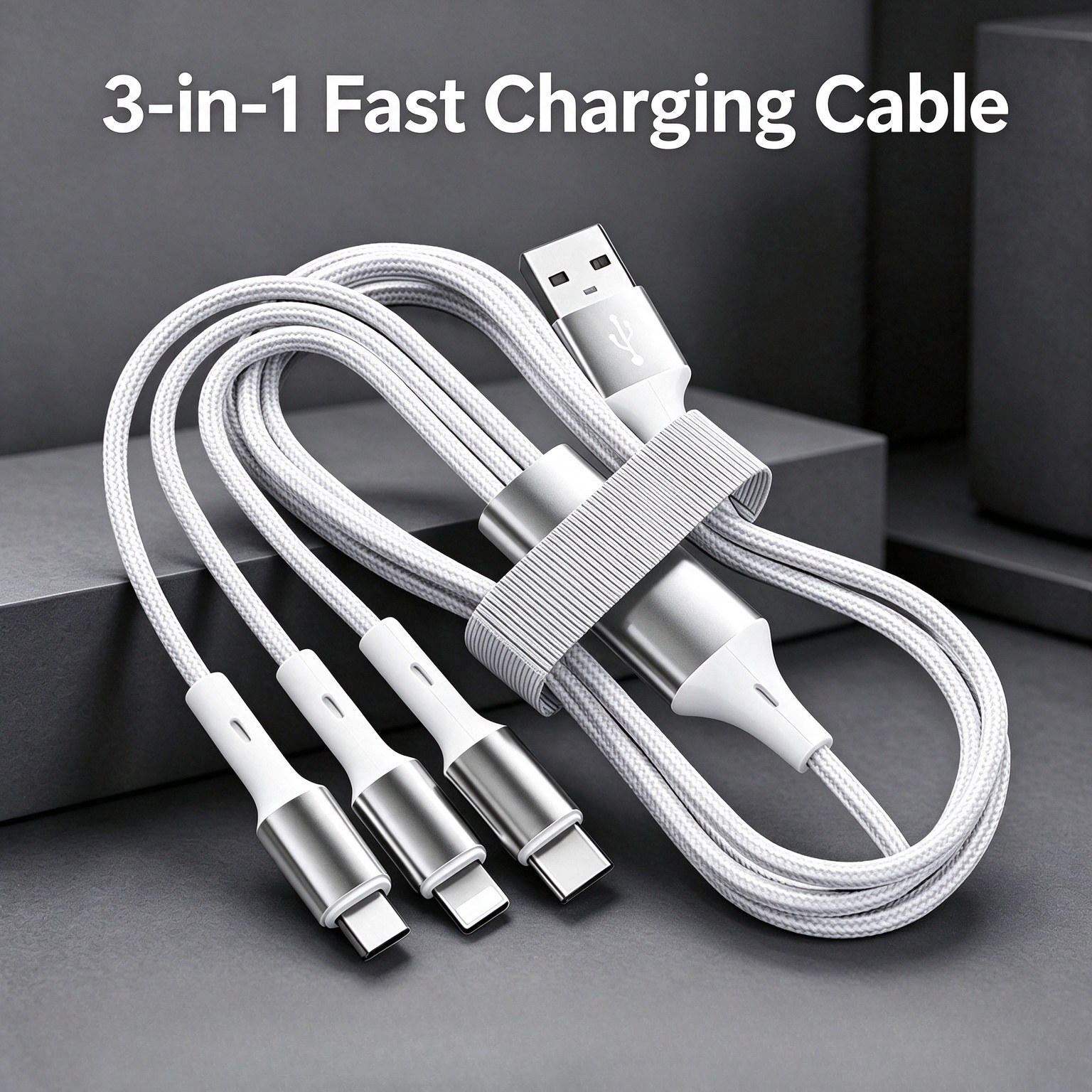 3-in-1 Braided Cable with LED Logo — 4
