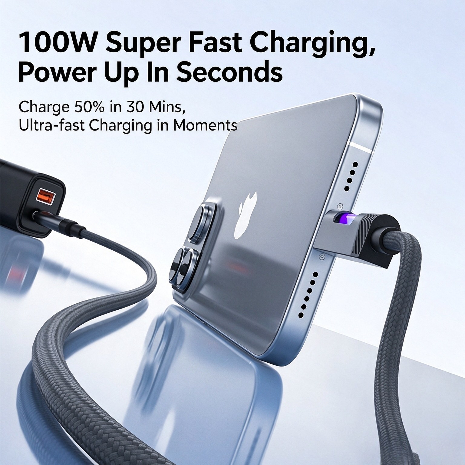 100W USB-C Cable with Colorful LED — 2