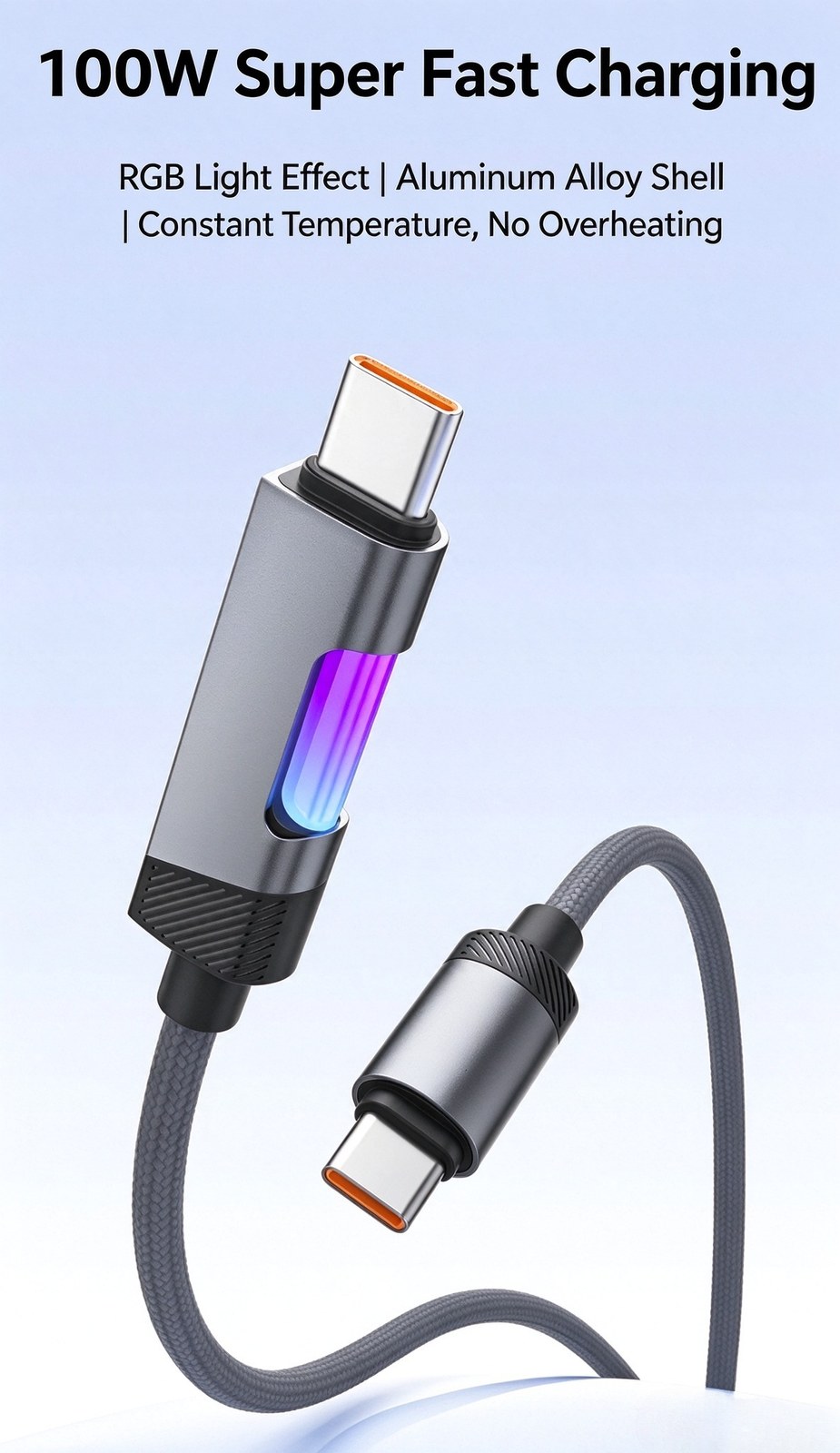100W USB-C Cable with Colorful LED — 4