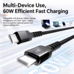 60W 5A Nylon Braided USB-C Cable
