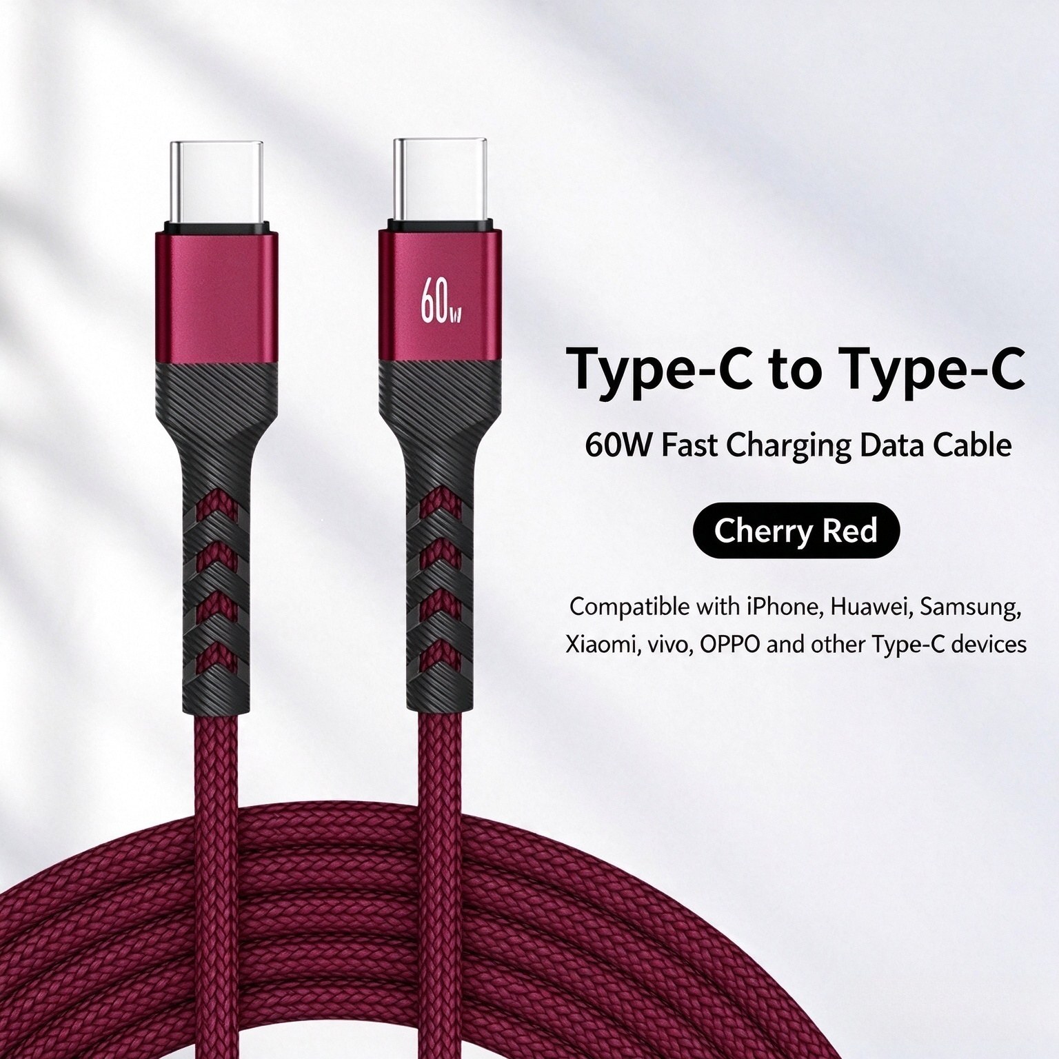 60W 5A Nylon Braided USB-C Cable — 4