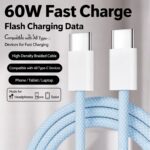 60W 3A Nylon Braided USB-C Cable